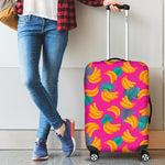 Pink Tropical Banana Pattern Print Luggage Cover GearFrost