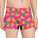 Pink Tropical Banana Pattern Print Men's Boxer Briefs