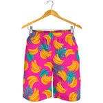 Pink Tropical Banana Pattern Print Men's Shorts