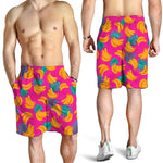 Pink Tropical Banana Pattern Print Men's Shorts