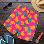 Pink Tropical Banana Pattern Print Men's Shorts