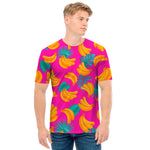 Pink Tropical Banana Pattern Print Men's T-Shirt