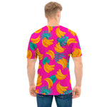 Pink Tropical Banana Pattern Print Men's T-Shirt