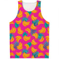 Pink Tropical Banana Pattern Print Men's Tank Top