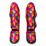 Pink Tropical Banana Pattern Print Muay Thai Shin Guard