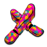 Pink Tropical Banana Pattern Print Muay Thai Shin Guard