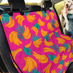 Pink Tropical Banana Pattern Print Pet Car Back Seat Cover