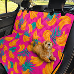 Pink Tropical Banana Pattern Print Pet Car Back Seat Cover