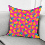 Pink Tropical Banana Pattern Print Pillow Cover