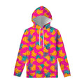 Pink Tropical Banana Pattern Print Pullover Hoodie