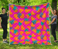Pink Tropical Banana Pattern Print Quilt