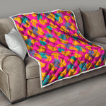 Pink Tropical Banana Pattern Print Quilt