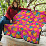Pink Tropical Banana Pattern Print Quilt