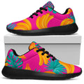 Pink Tropical Banana Pattern Print Walking Shoes