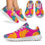 Pink Tropical Banana Pattern Print Sport Shoes GearFrost