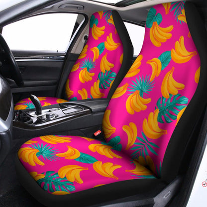 Pink Tropical Banana Pattern Print Universal Fit Car Seat Covers