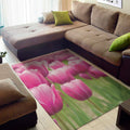 Pink Tulip Print Floor Mat