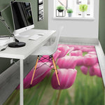 Pink Tulip Print Area Rug