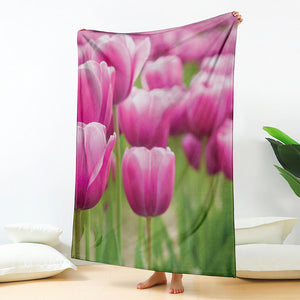 Pink Tulip Print Blanket