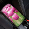 Pink Tulip Print Car Center Console Cover