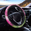 Pink Tulip Print Car Steering Wheel Cover