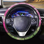 Pink Tulip Print Car Steering Wheel Cover