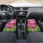 Pink Tulip Print Front and Back Car Floor Mats