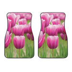 Pink Tulip Print Front Car Floor Mats