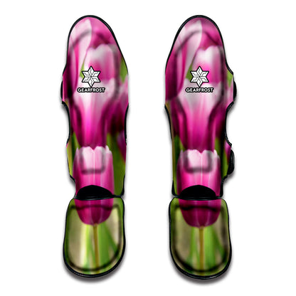 Pink Tulip Print Muay Thai Shin Guard