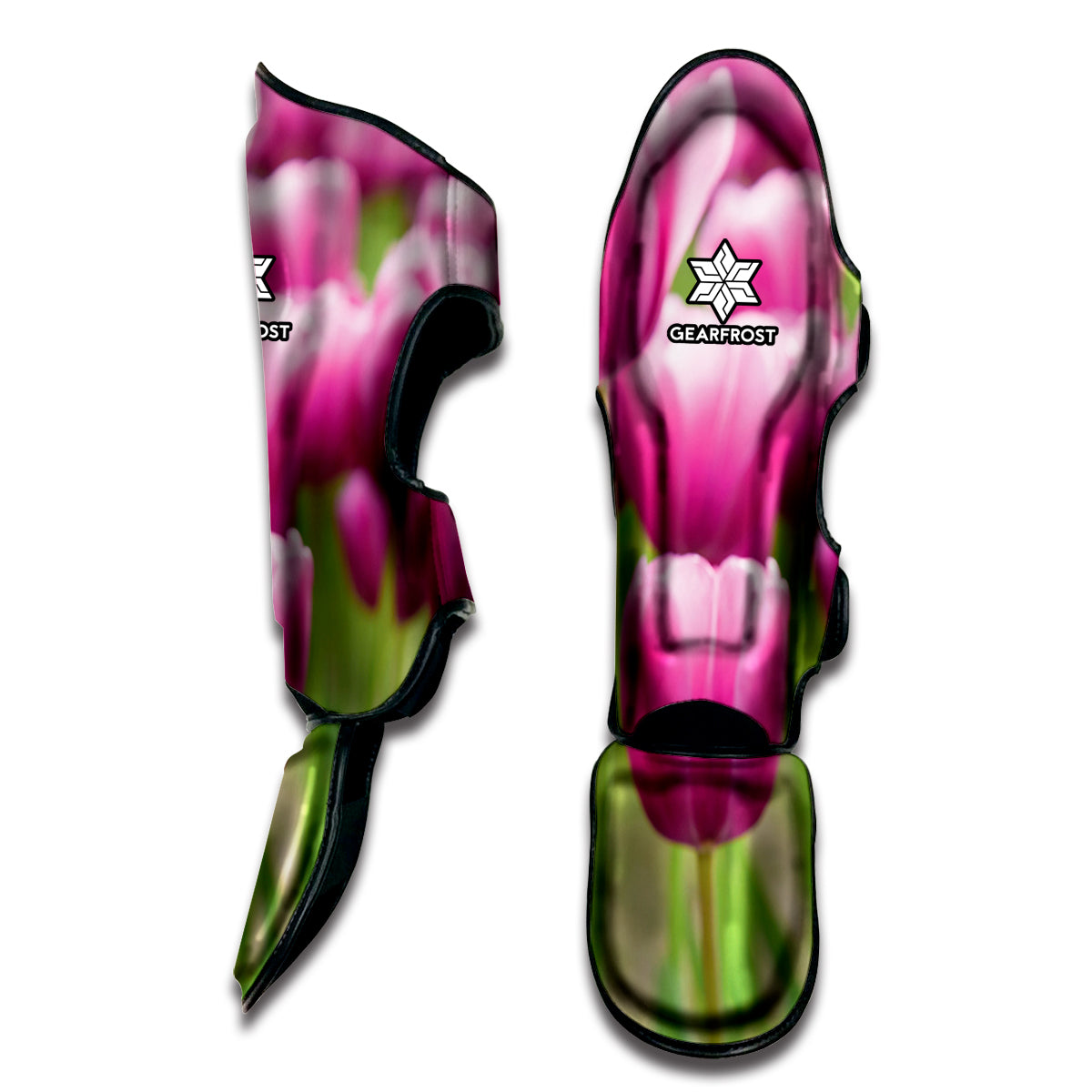 Pink Tulip Print Muay Thai Shin Guard