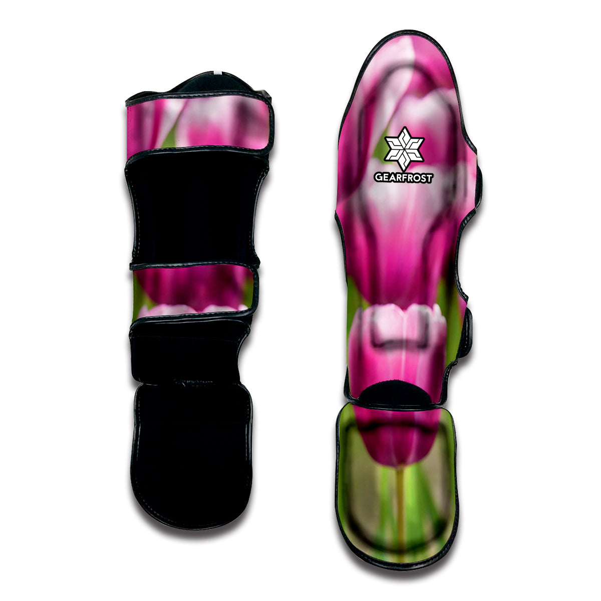 Pink Tulip Print Muay Thai Shin Guard