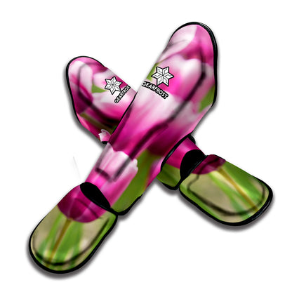 Pink Tulip Print Muay Thai Shin Guard