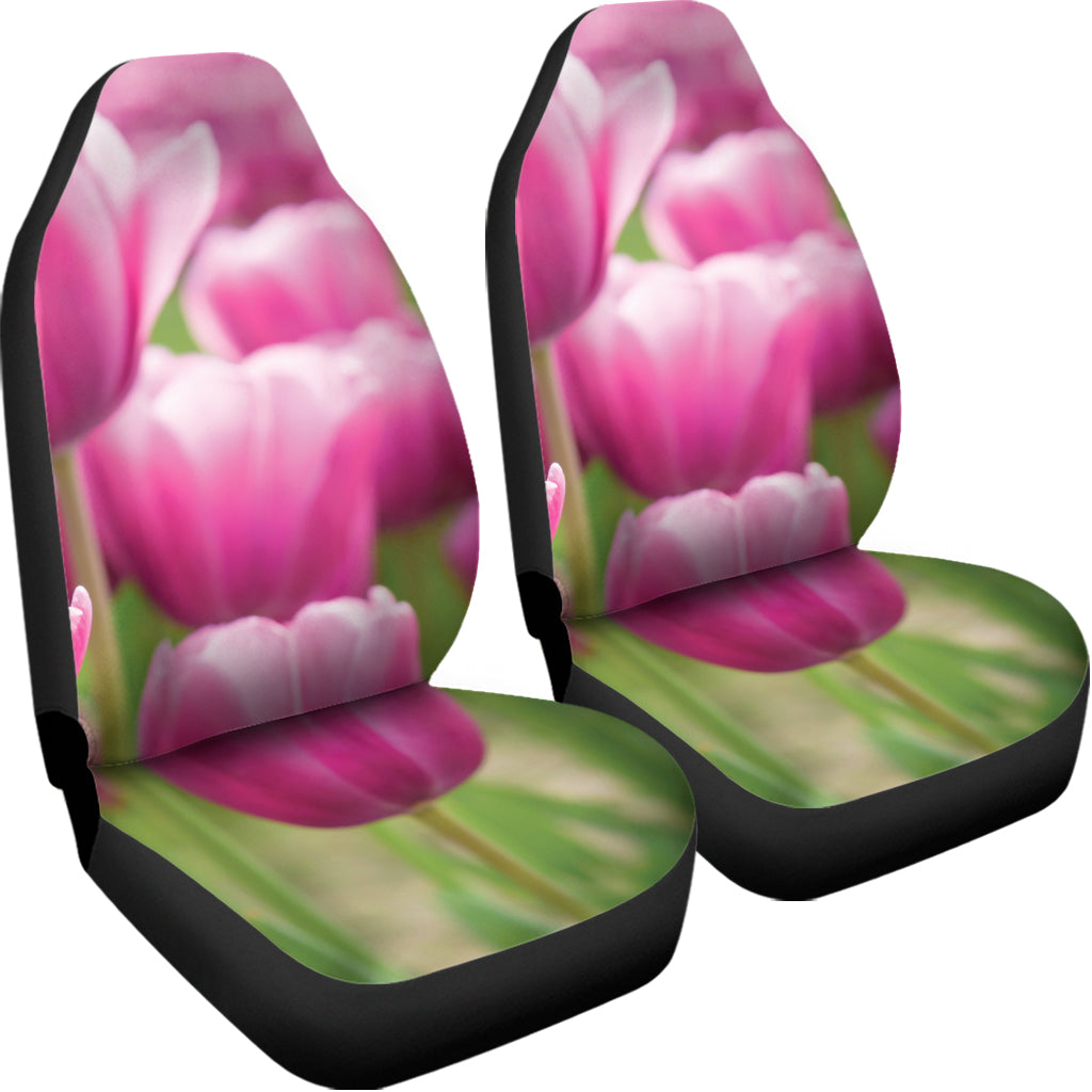 Pink Tulip Print Universal Fit Car Seat Covers