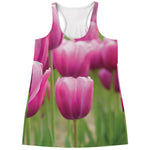 Pink Tulip Print Women's Racerback Tank Top