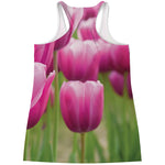 Pink Tulip Print Women's Racerback Tank Top