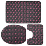 Pink Tyrannosaurus Fossil Pattern Print 3 Piece Bath Mat Set