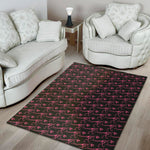 Pink Tyrannosaurus Fossil Pattern Print Area Rug