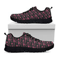Pink Tyrannosaurus Fossil Pattern Print Black Running Shoes