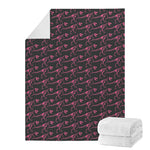 Pink Tyrannosaurus Fossil Pattern Print Blanket