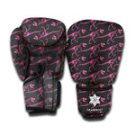 Pink Tyrannosaurus Fossil Pattern Print Boxing Gloves