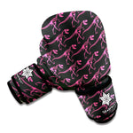 Pink Tyrannosaurus Fossil Pattern Print Boxing Gloves