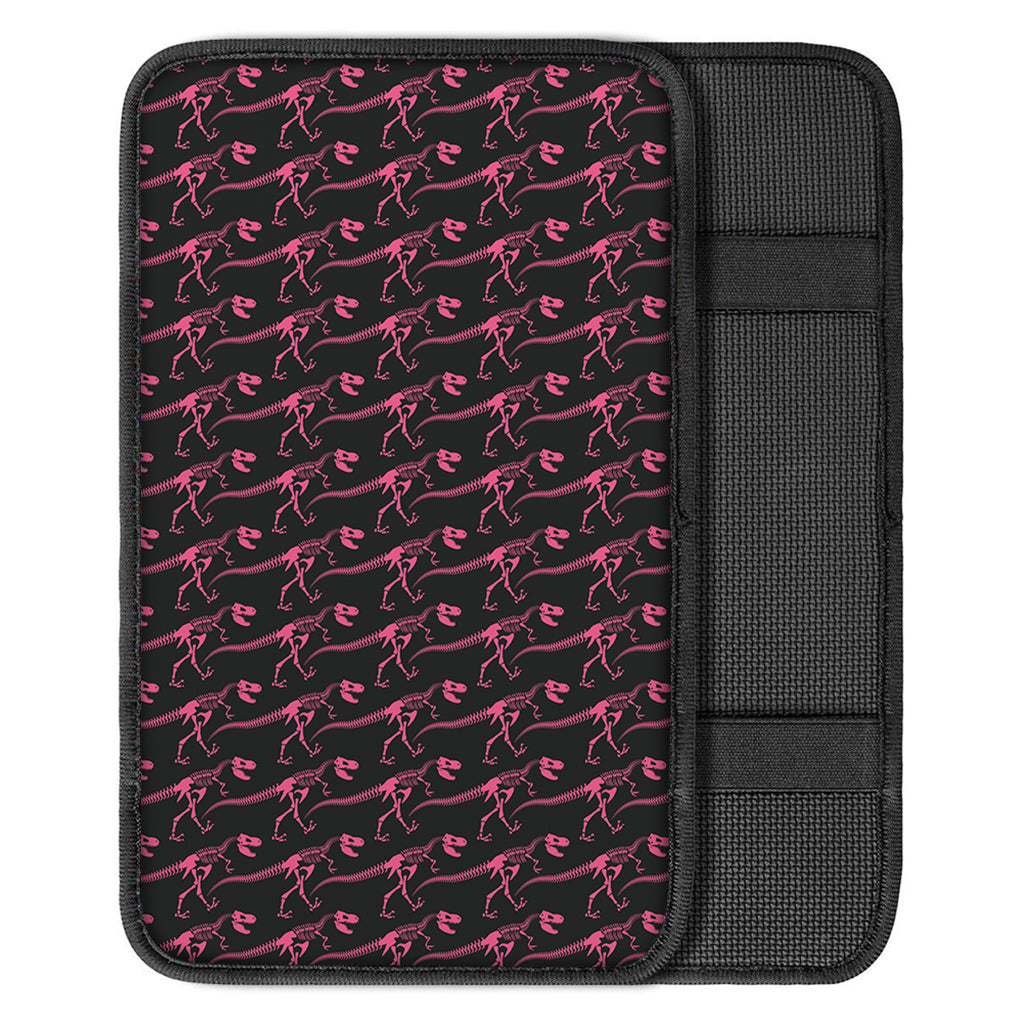 Pink Tyrannosaurus Fossil Pattern Print Car Center Console Cover