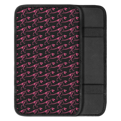 Pink Tyrannosaurus Fossil Pattern Print Car Center Console Cover