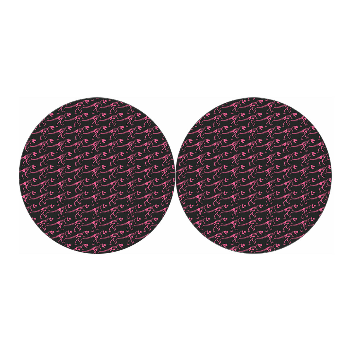 Pink Tyrannosaurus Fossil Pattern Print Car Coasters