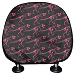 Pink Tyrannosaurus Fossil Pattern Print Car Headrest Covers