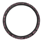 Pink Tyrannosaurus Fossil Pattern Print Car Steering Wheel Cover
