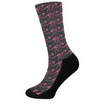 Pink Tyrannosaurus Fossil Pattern Print Crew Socks