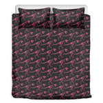 Pink Tyrannosaurus Fossil Pattern Print Duvet Cover Bedding Set