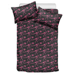 Pink Tyrannosaurus Fossil Pattern Print Duvet Cover Bedding Set