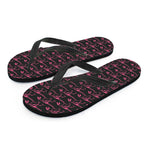 Pink Tyrannosaurus Fossil Pattern Print Flip Flops